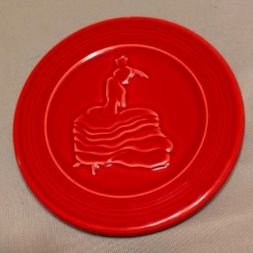 Fiesta Homer Laughlin Burgundy Dancer Trivet Fiestaware 6” Diameter